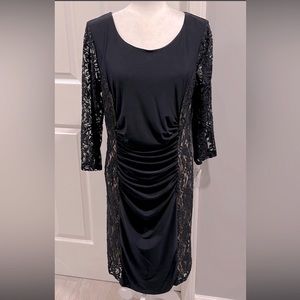 Brand new dressbarn long sleeve contrasts paneled lace Dress